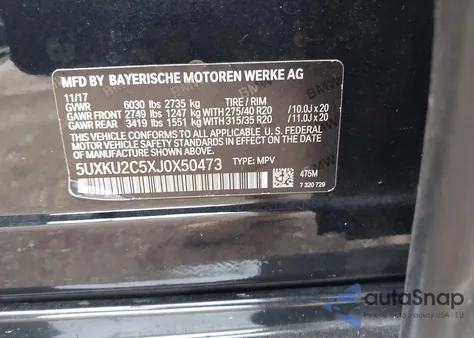 2018 BMW X6 xDrive35I from USA, damaged, VIN 5UXKU2C5XJ0X50473